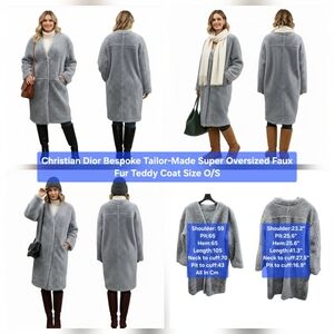 Christian Dior Bespoke Tailor-Made Super Oversized Faux Fur Teddy Coat Size O/S
